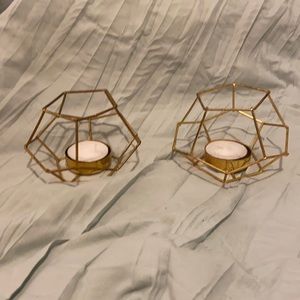 Cute gold candle holders!